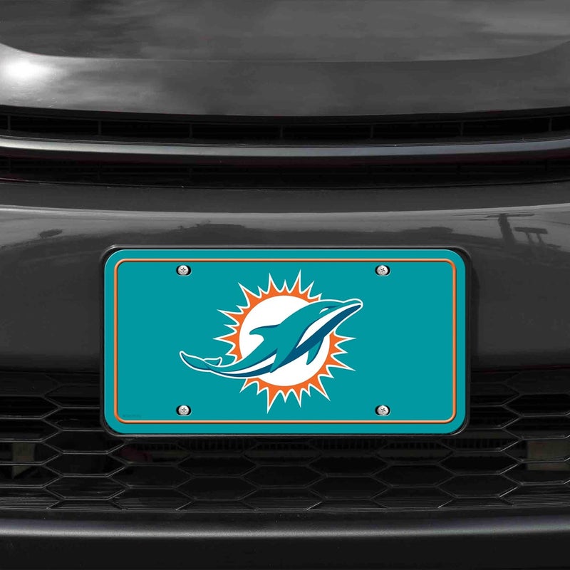UNIQUELY ORIGINAL STORE NFL Football Miami Dolphins Team Logo Metal Auto Tag 6" x 12" - Great for Truck/Car/SUV - Image 2